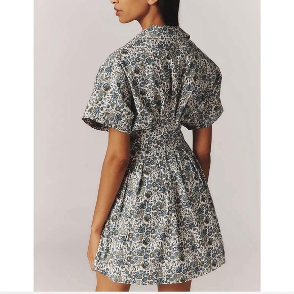 Exquise x Anthropologie Tobie Mini Shirt Dress in Multi-Floral, Size M (Petite) - Picture 2 of 12